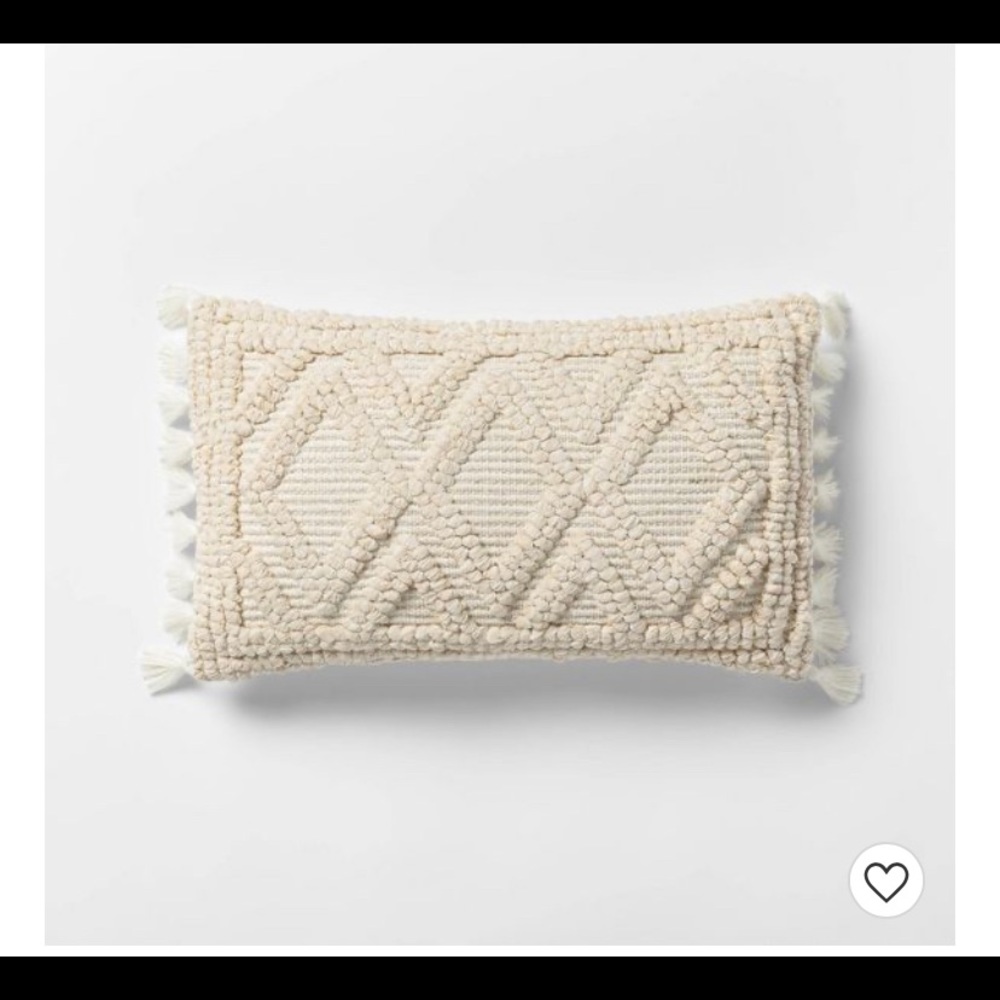 Set of 2 Brand New Cream Boho Lumbar Pillows